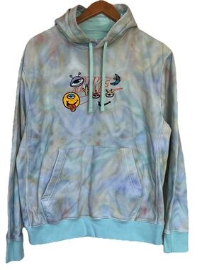 Nike "Alien" Tie-Dye Colorful Club Pullover Graphic Hoodie Unisex Size Medium
